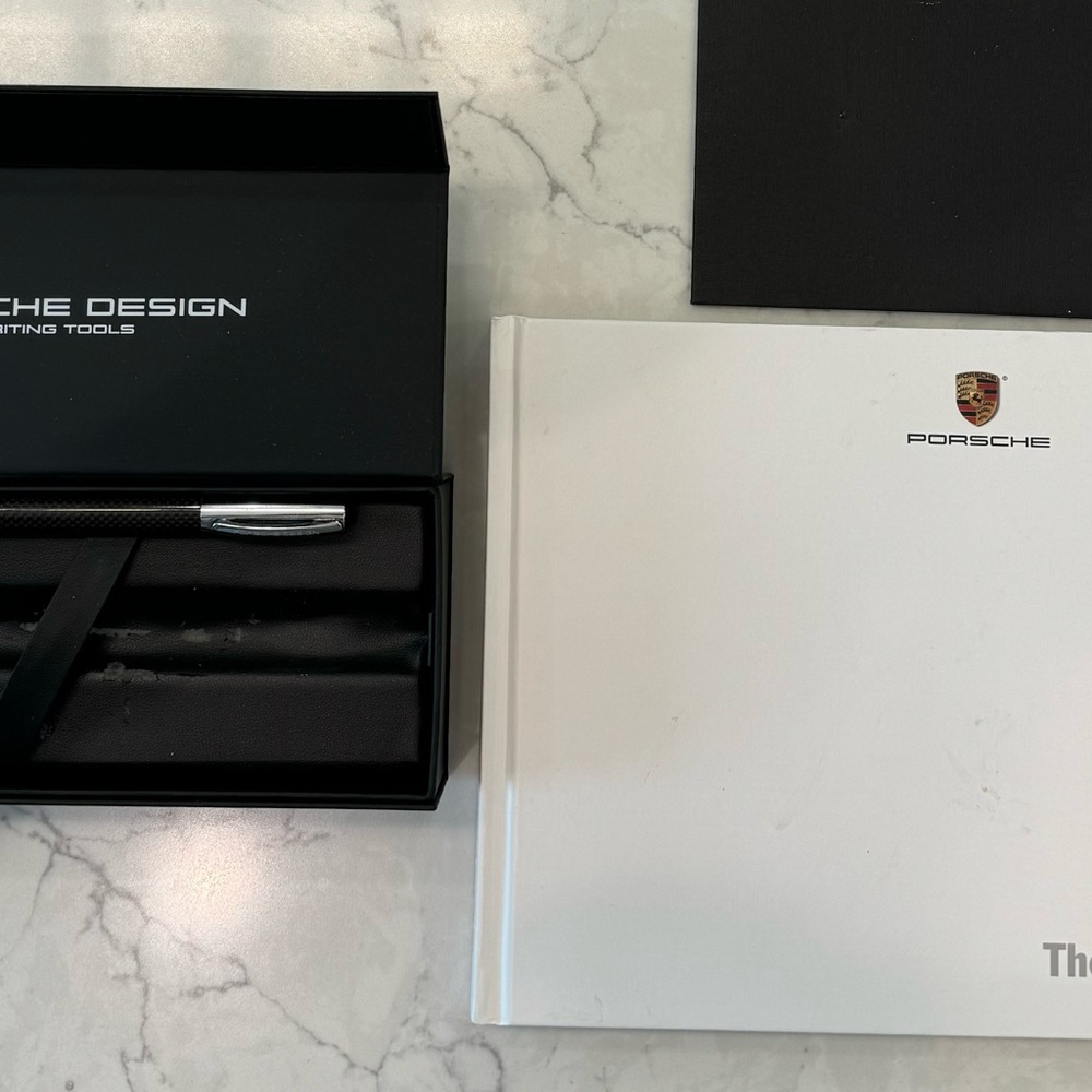 PORSCHE Rollerball black ink pen with book